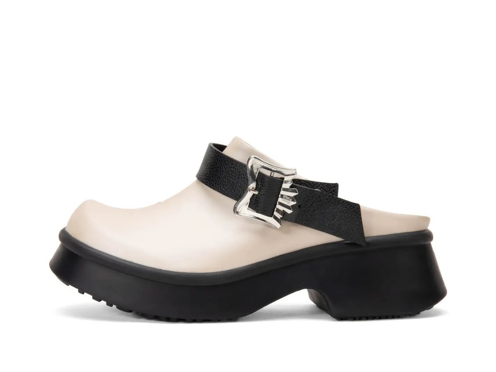 John Fluevog Cohesion - Beige | Mule With Rotating Strap