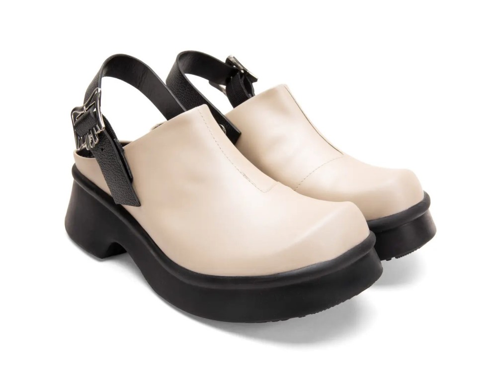 John Fluevog Cohesion - Beige | Mule With Rotating Strap