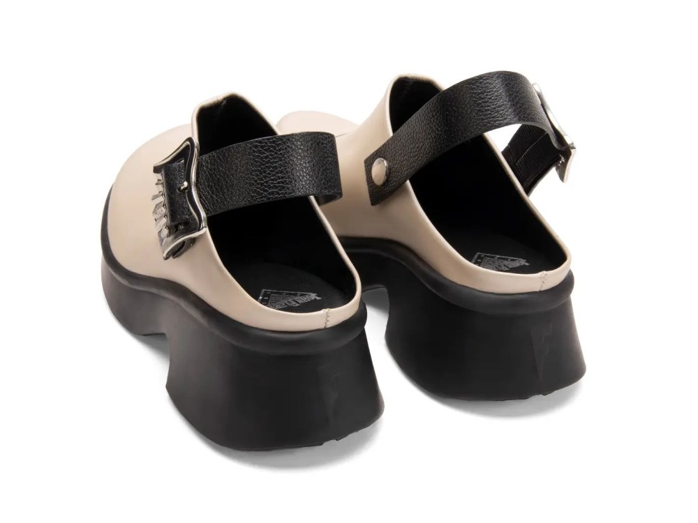 John Fluevog Cohesion - Beige | Mule With Rotating Strap