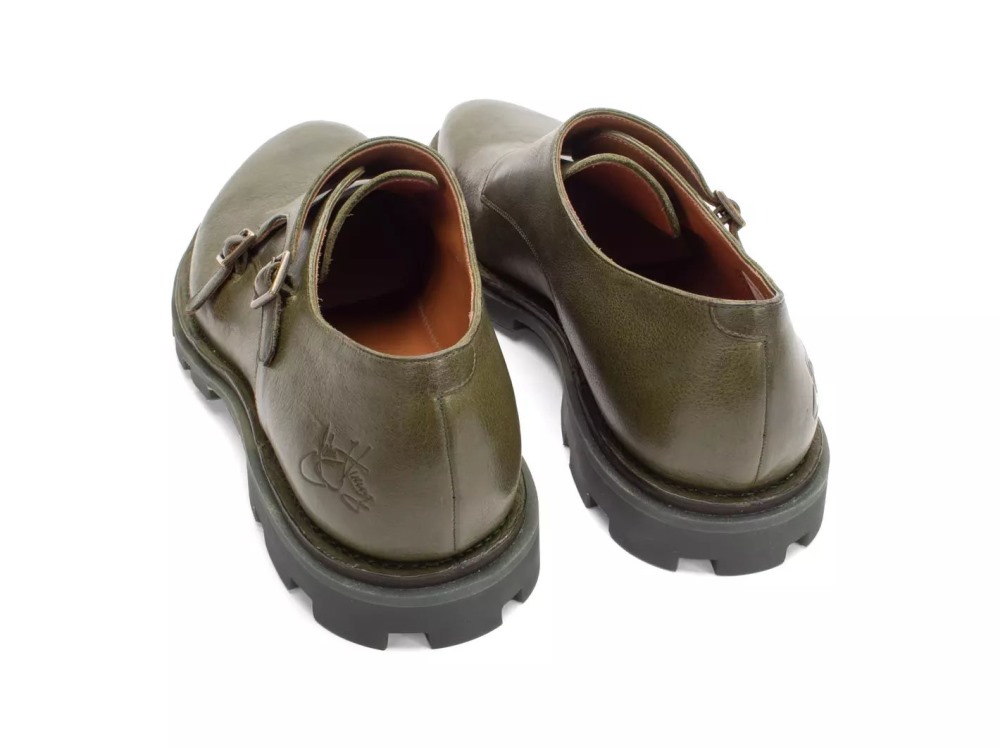 John Fluevog Collingtree - Green | Classic Double Monk Straps