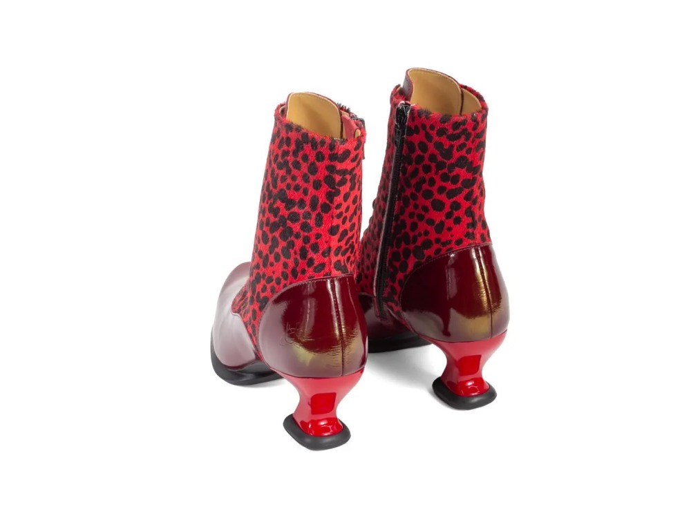John Fluevog Amrita - Red | Lace-Up Mid-Calf Boots