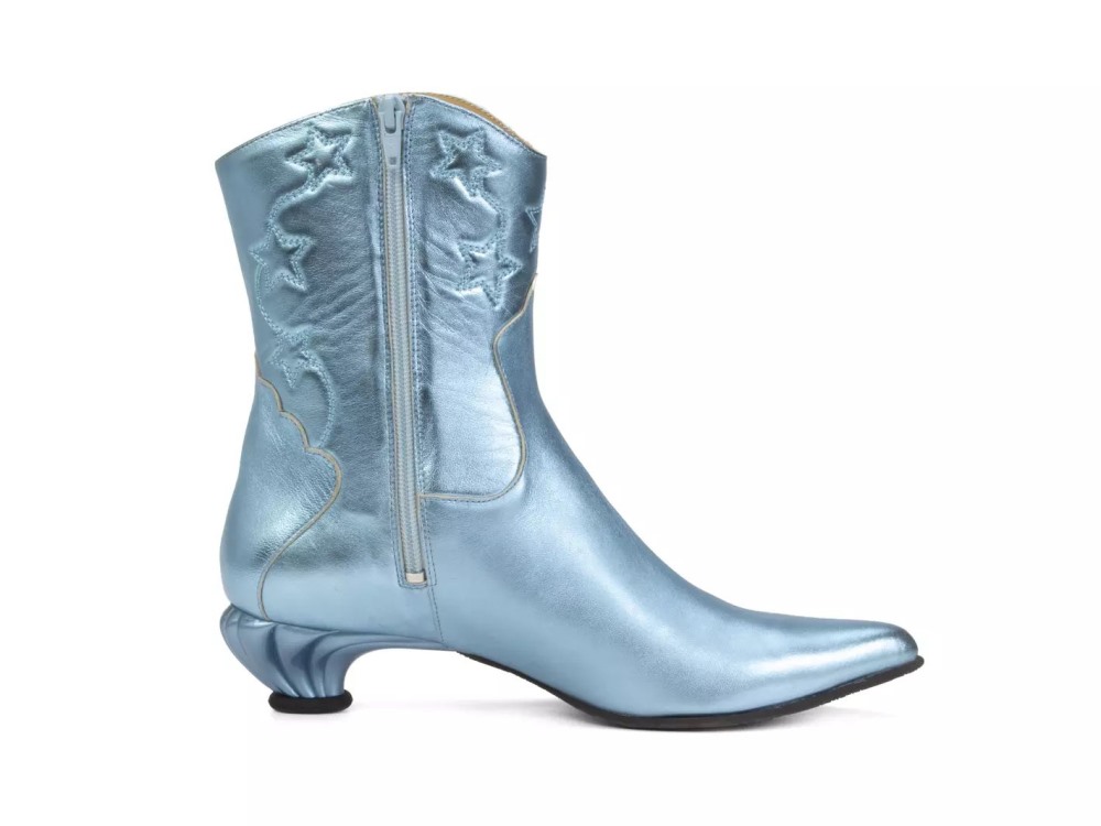 John Fluevog Noctiluca - Blue | Zip-Up Western Boots