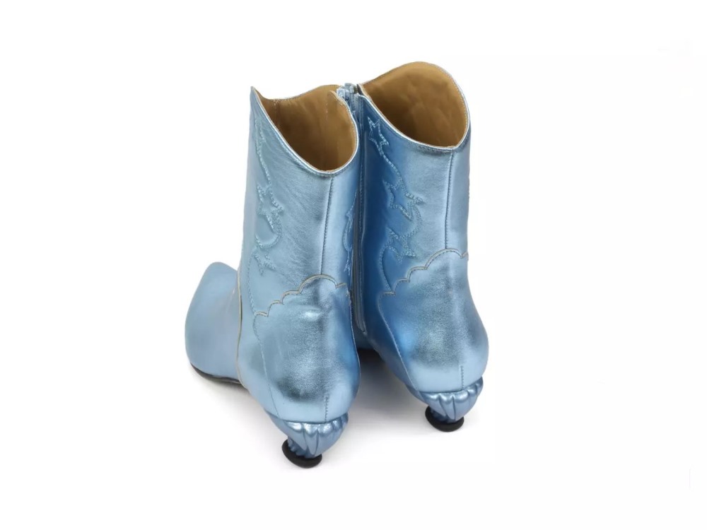 John Fluevog Noctiluca - Blue | Zip-Up Western Boots