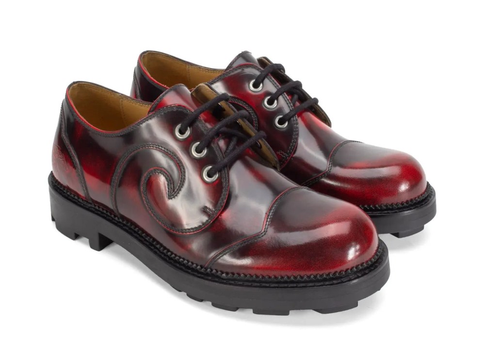 John Fluevog Gibson Swirl - Burgundy | Lace-Up Derby Shoes