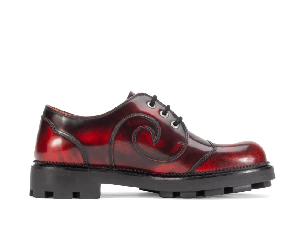 John Fluevog Gibson Swirl - Burgundy | Lace-Up Derby Shoes