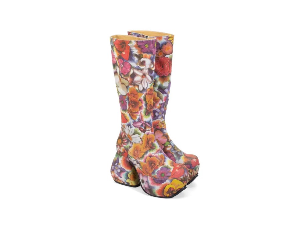 John Fluevog Strut - Floral | Tall Platform Boots