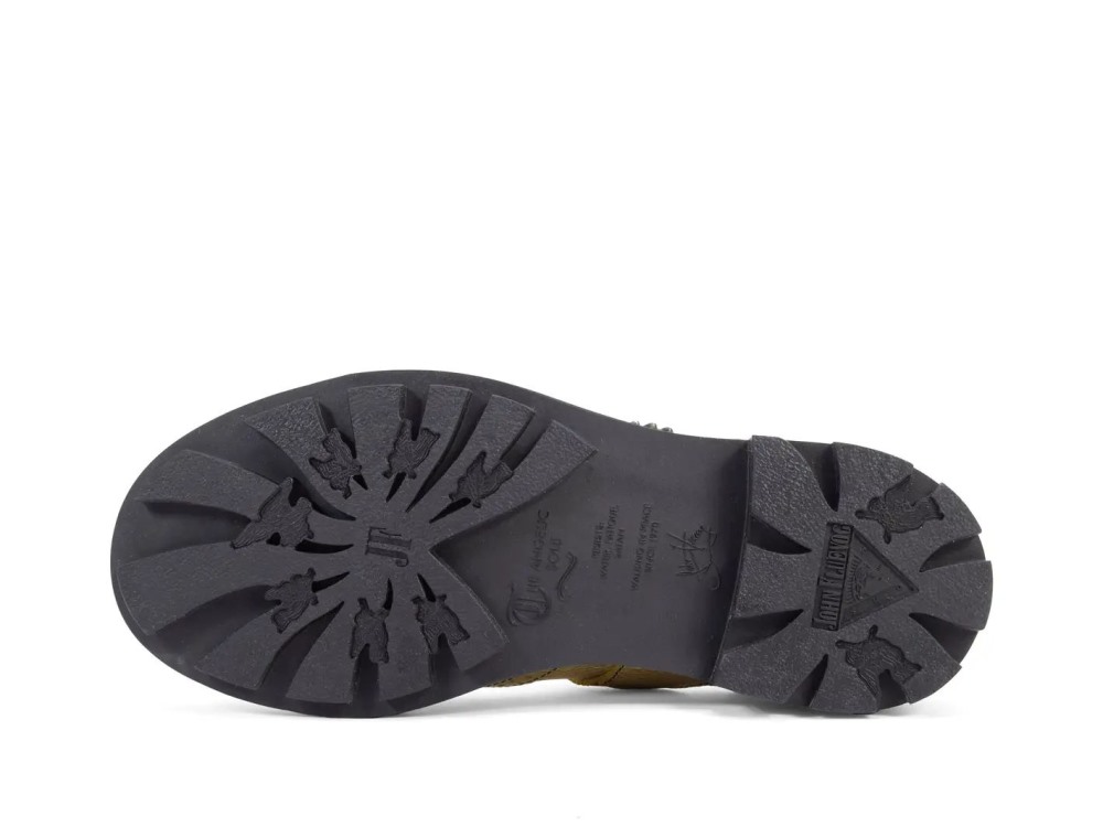 John Fluevog Gillian - Pebbled Gold | Brogue Mary Janes with Buckles