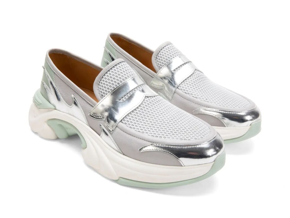 John Fluevog Maverick - Silver/Sage | Sneaker-Style Penny Loafers