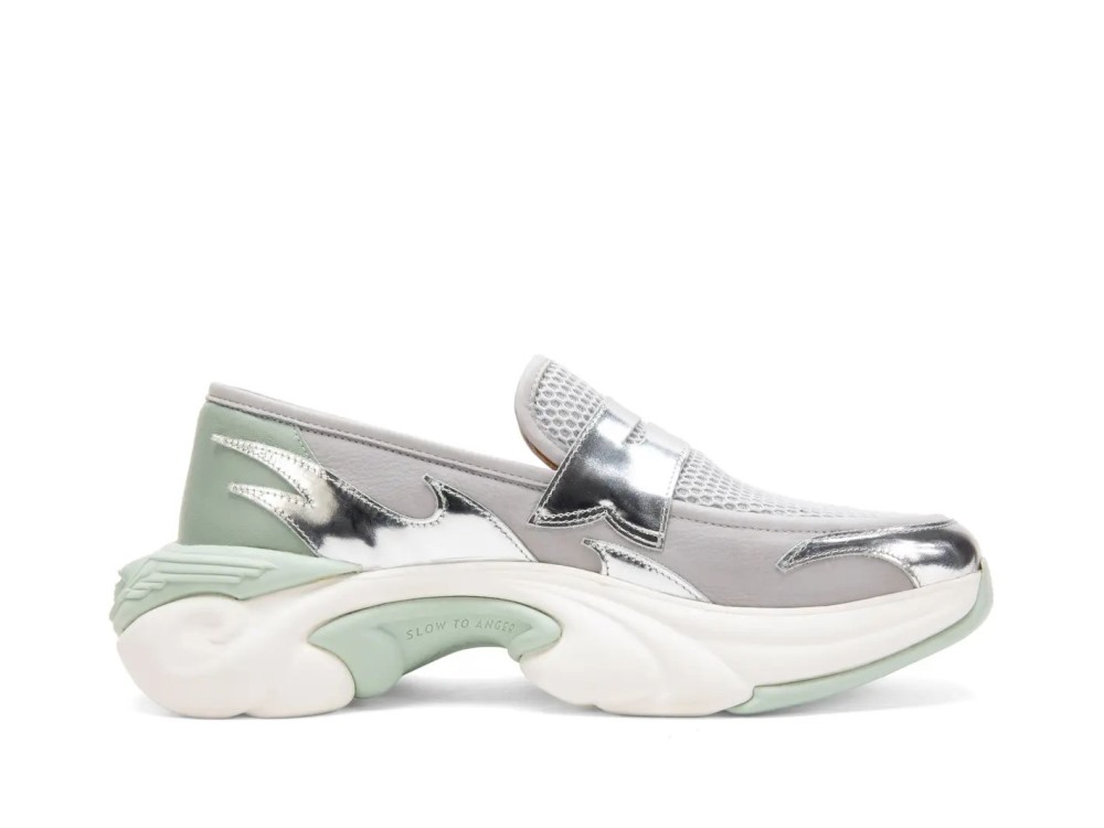 John Fluevog Maverick - Silver/Sage | Sneaker-Style Penny Loafers