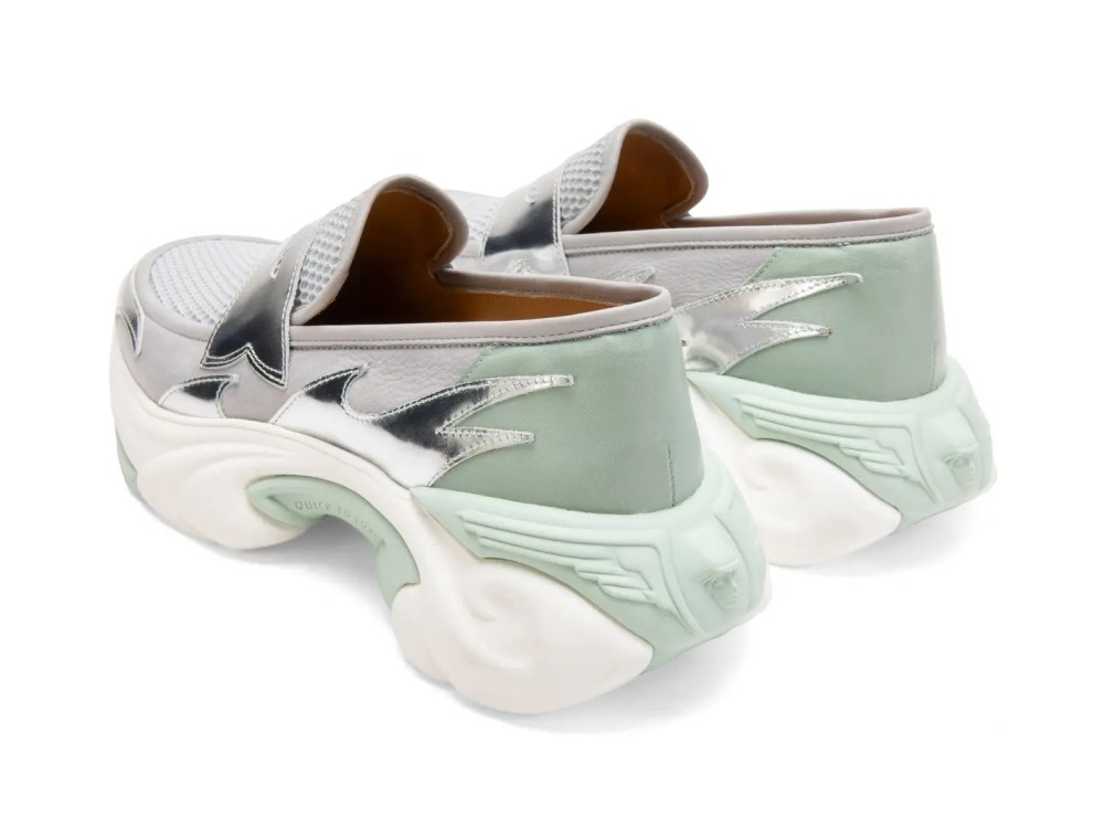 John Fluevog Maverick - Silver/Sage | Sneaker-Style Penny Loafers
