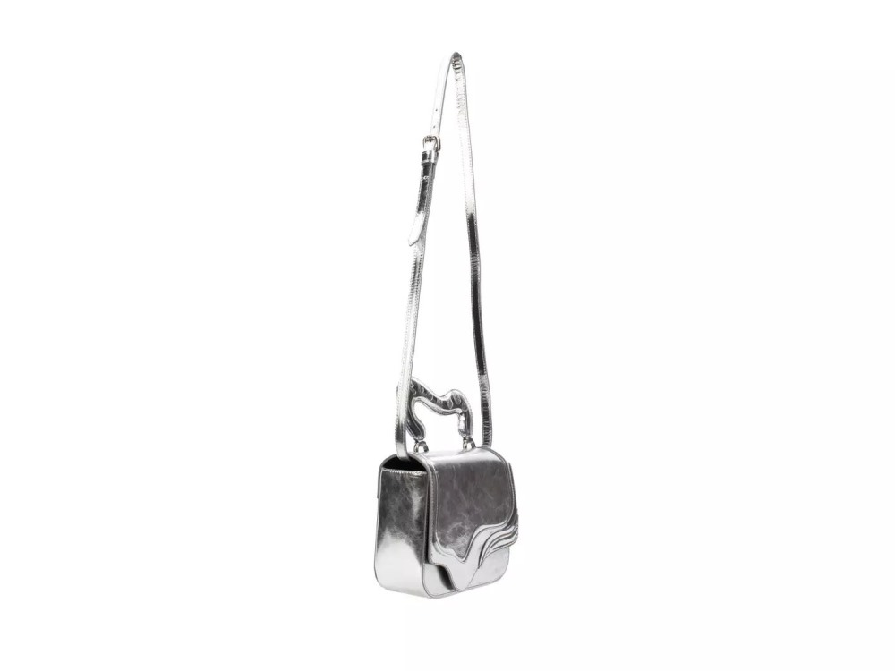 John Fluevog Jeannie - Silver | Metallic handbag with strap
