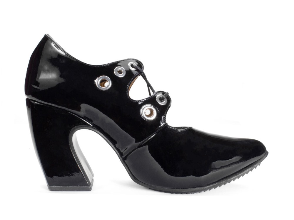 John Fluevog Monza - Black | Platform Heels with Laces