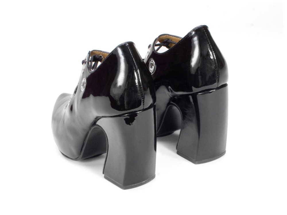 John Fluevog Monza - Black | Platform Heels with Laces