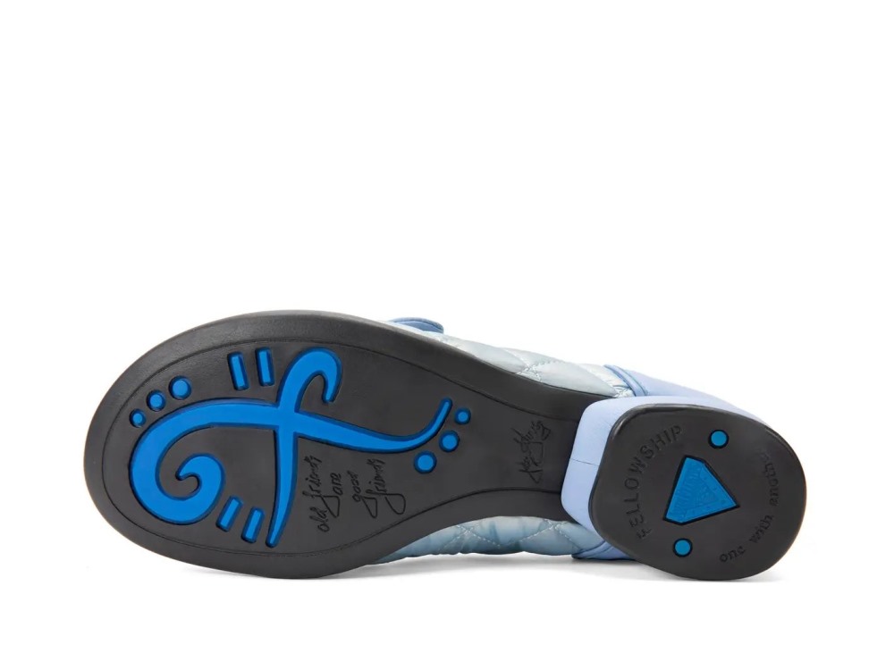 John Fluevog Marni - Blue Iridescent | Quilted Mary Janes With A Bow