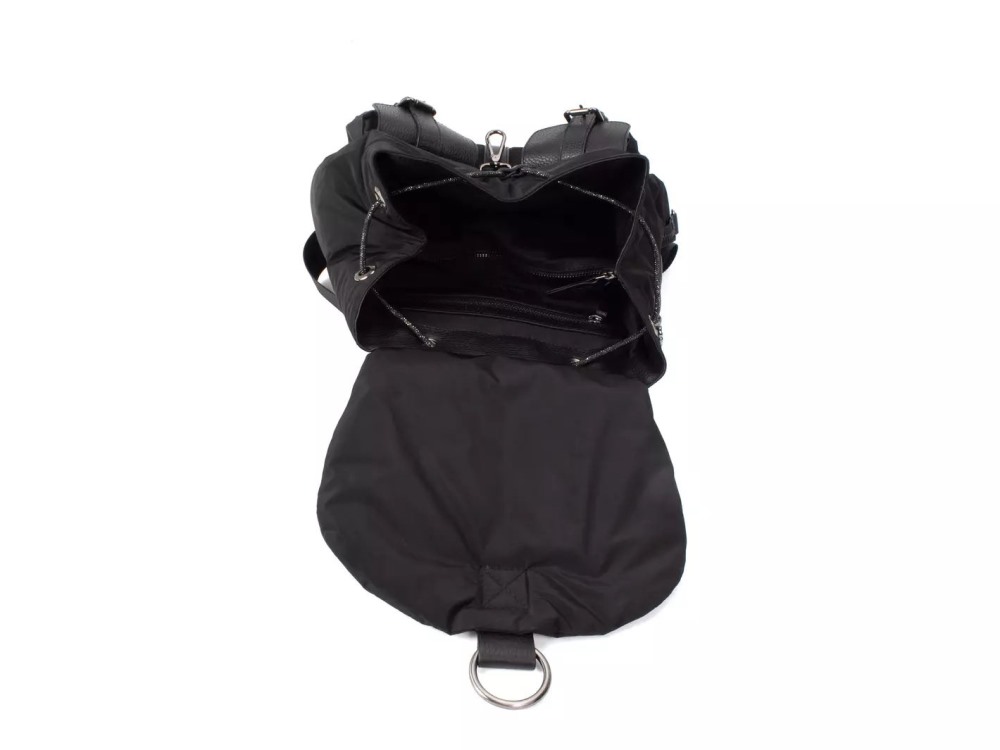 John Fluevog Punk Love Mandy - Black Nylon | Backpack with metal rings