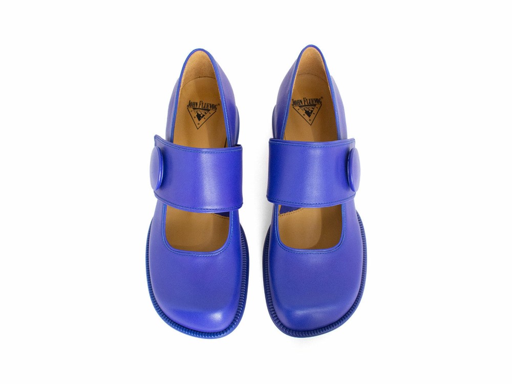 John Fluevog Tippi - Blue | Leather Mary Janes