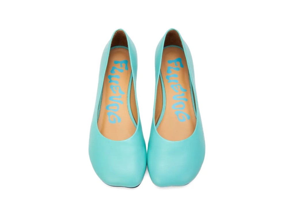 John Fluevog Porcelain - Turquoise | Round Toe Flats