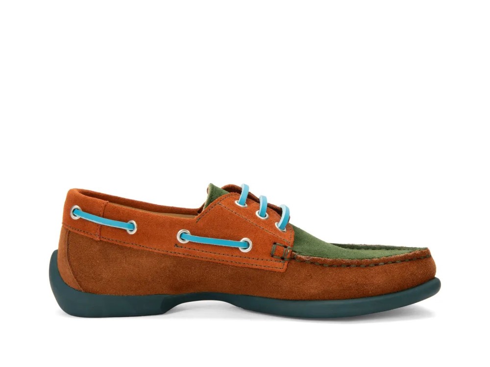 John Fluevog Sailor Swift - Brown/Green | Loafer Boat Shoes