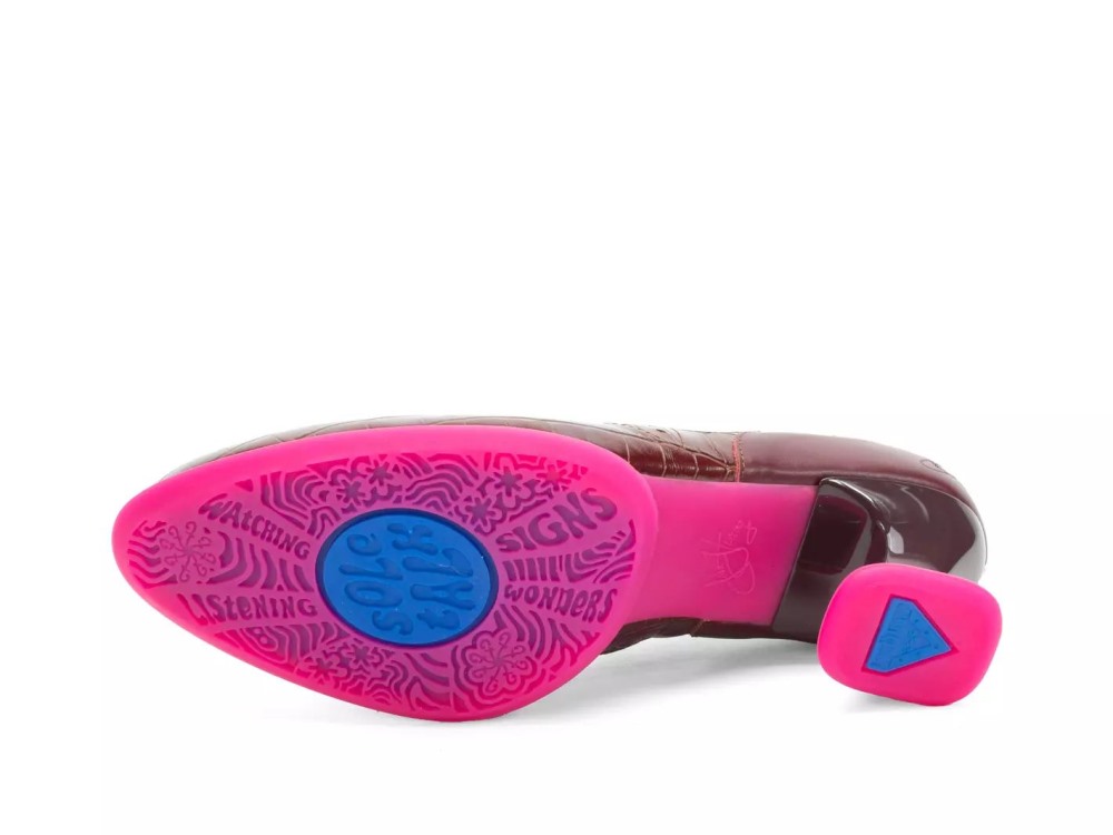 John Fluevog Hatha - Brown/Pink | Lace-Up Heels with Mesh