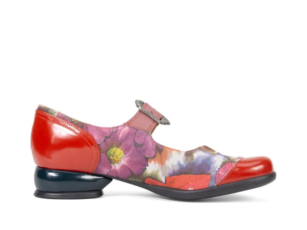 John Fluevog Esser - Floral | Flat Mary Janes with a Buckle