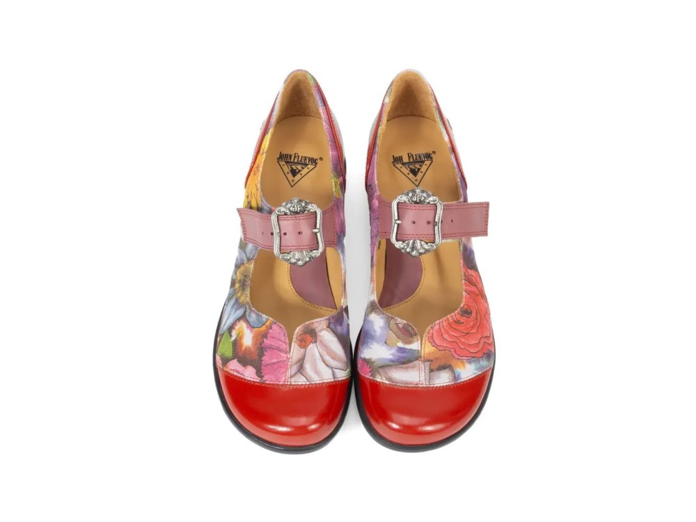 John Fluevog Esser - Floral | Flat Mary Janes with a Buckle