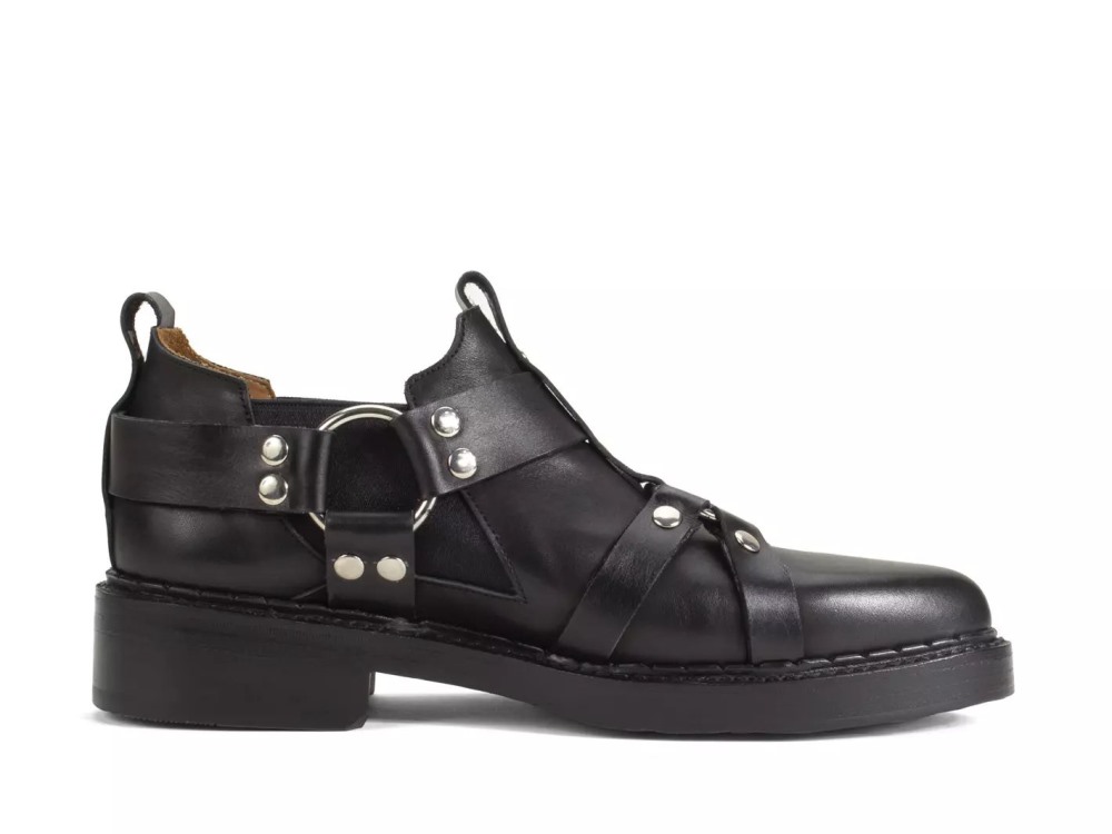 John Fluevog Axel - Black | Chelsea Shoes with Harness