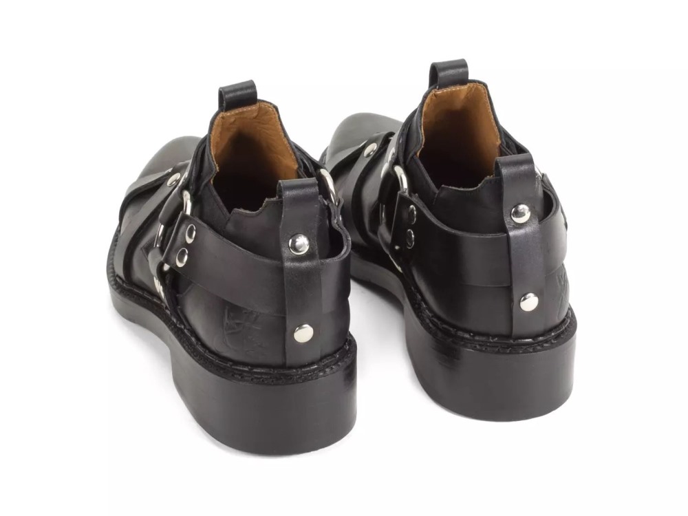 John Fluevog Axel - Black | Chelsea Shoes with Harness