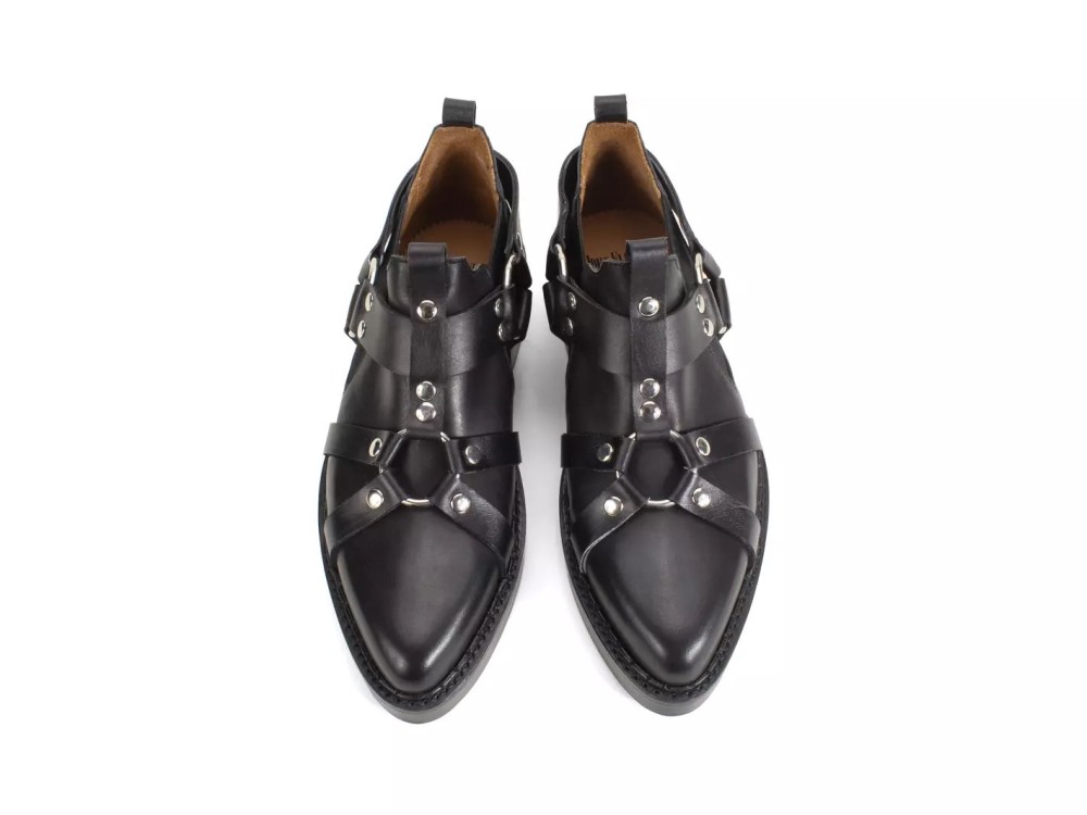John Fluevog Axel - Black | Chelsea Shoes with Harness