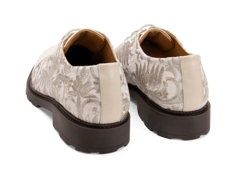 John Fluevog Oakland - Off White | Classic Toe-Capped Derby Shoes