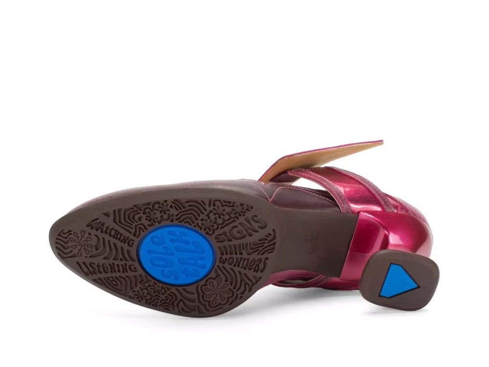 John Fluevog Dorothea - Pink/Brown | Brogue Mary Janes with Flared Strap