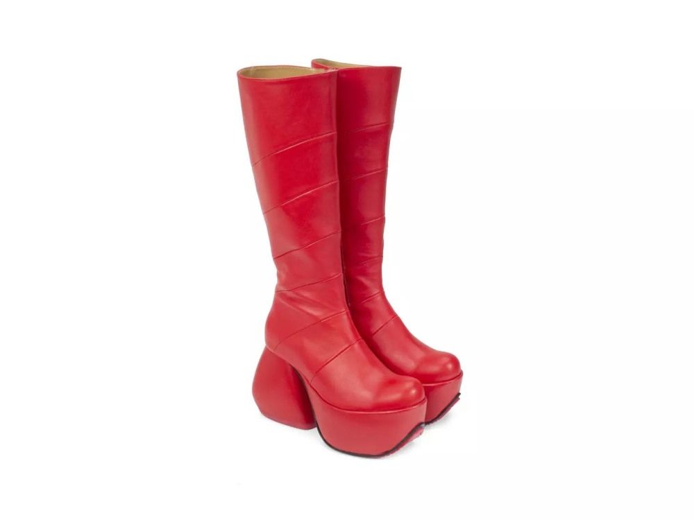 John Fluevog Hustle - Red | Tall Platform Boots