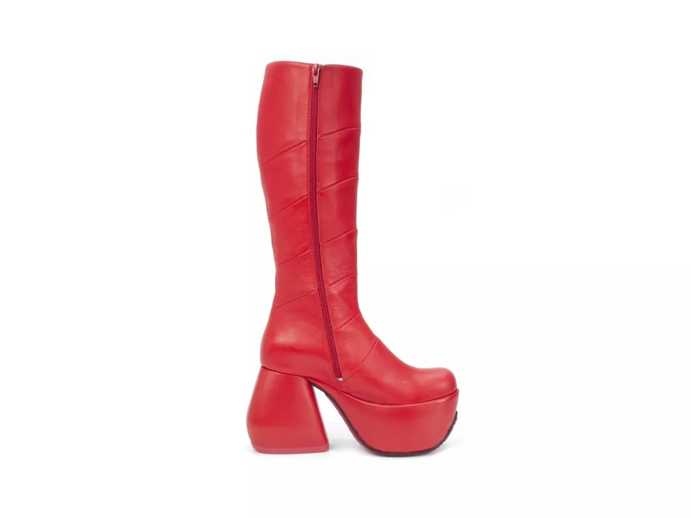 John Fluevog Hustle - Red | Tall Platform Boots