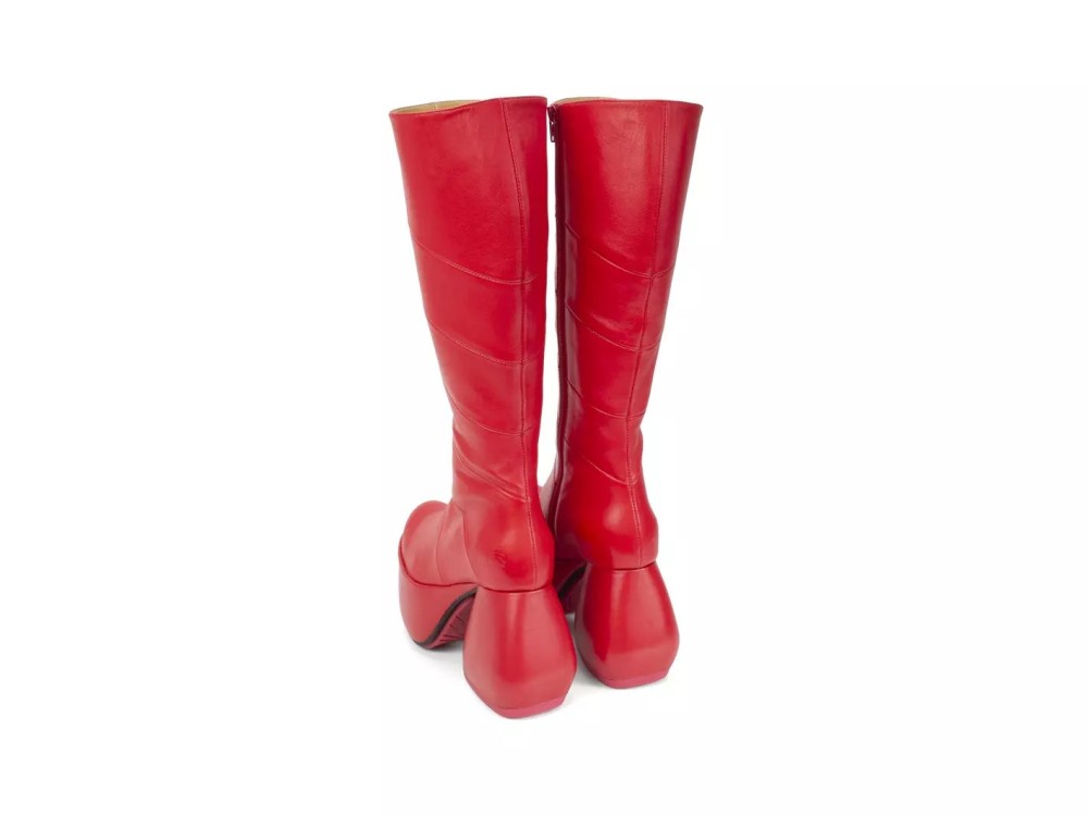 John Fluevog Hustle - Red | Tall Platform Boots
