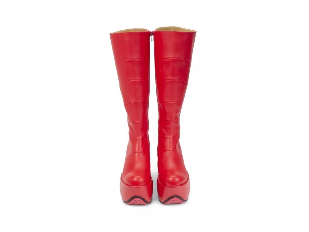 John Fluevog Hustle - Red | Tall Platform Boots