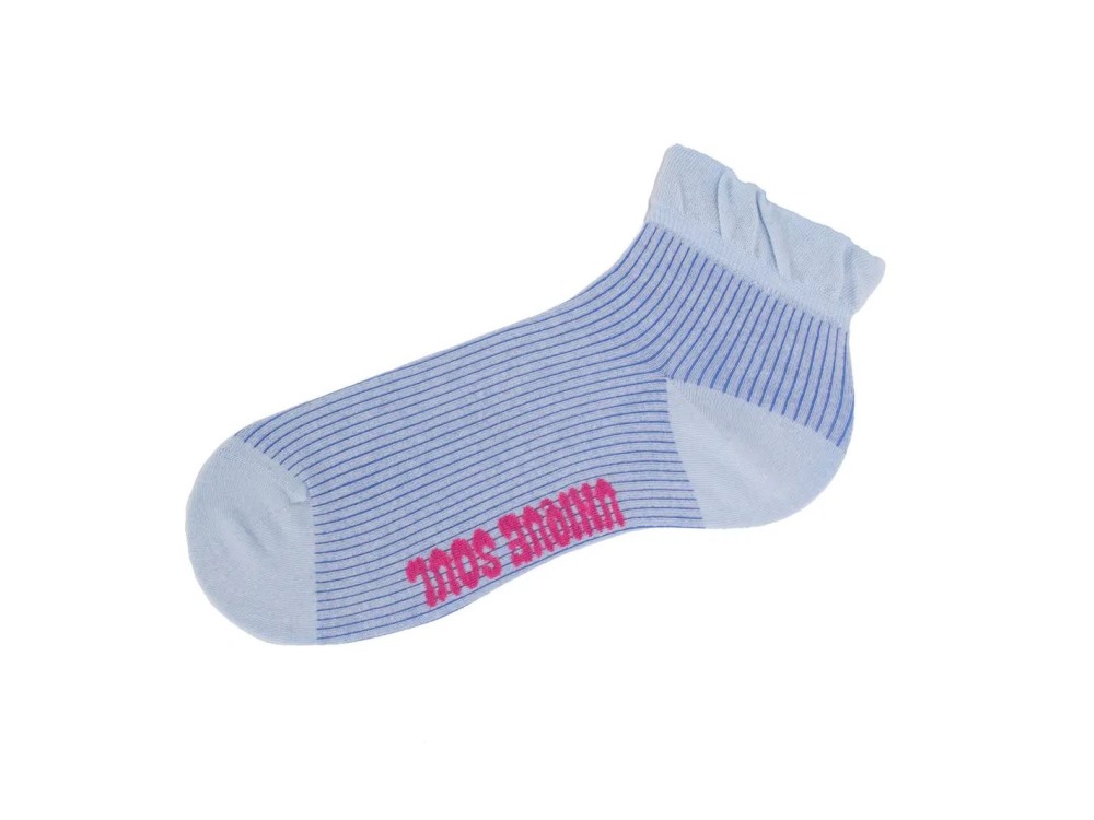John Fluevog Callie Vog Socks (3-Pack) - Light Green/Blue/Pink | 3-pack ruffle ankle sock