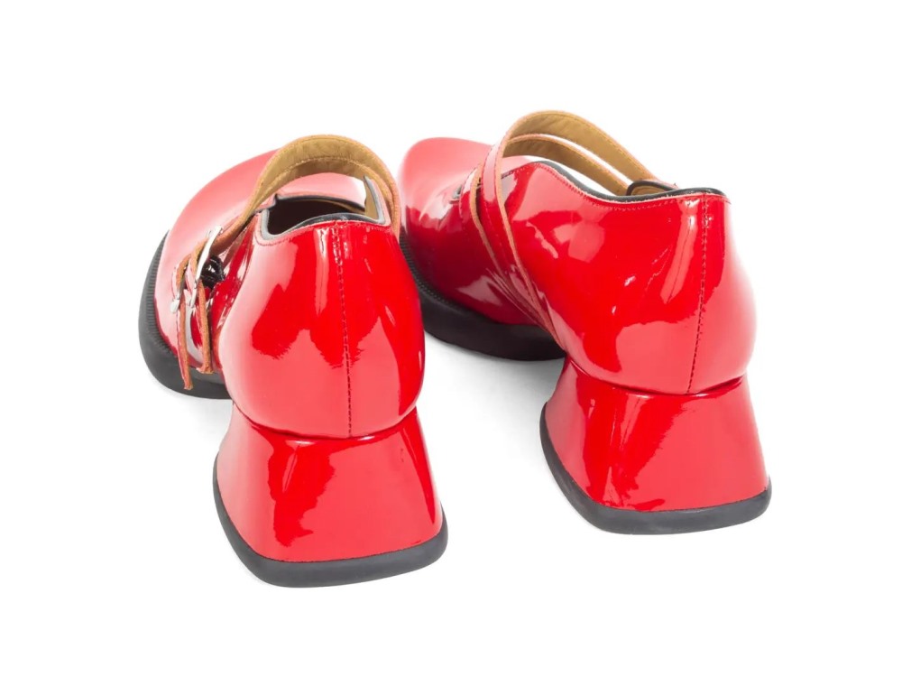 John Fluevog Amber - Red | Double-Strap Mary Janes