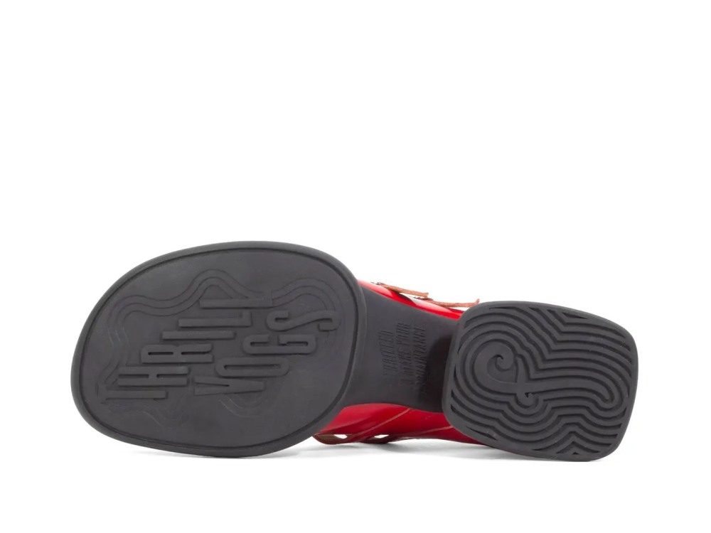 John Fluevog Amber - Red | Double-Strap Mary Janes