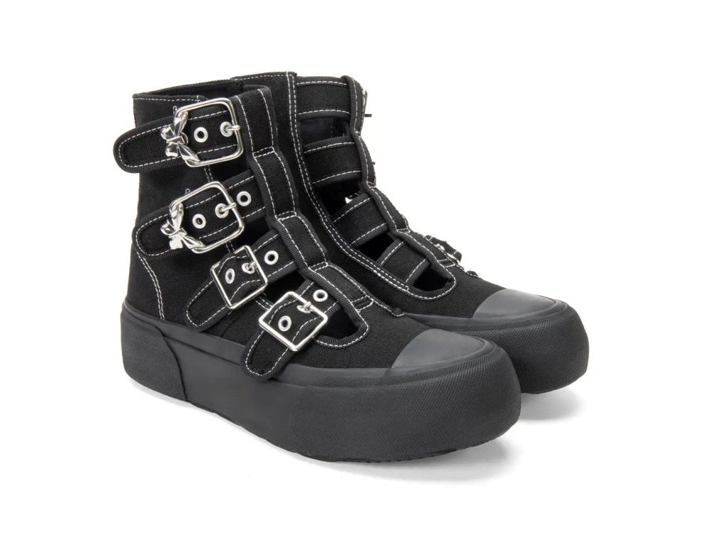 John Fluevog Givens - Black Vegan | Gladiator-Style High-Tops