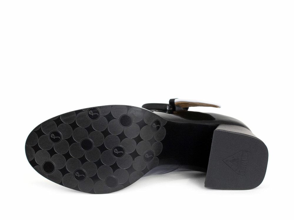 John Fluevog Cumulus - Black/White | Contrast Mary Jane Shoes