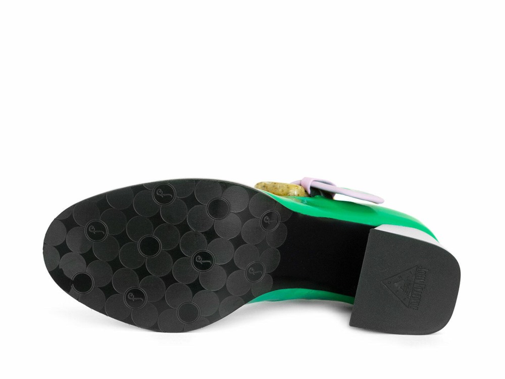 John Fluevog Cumulus - Green/Purple | Contrast Mary Jane Shoes