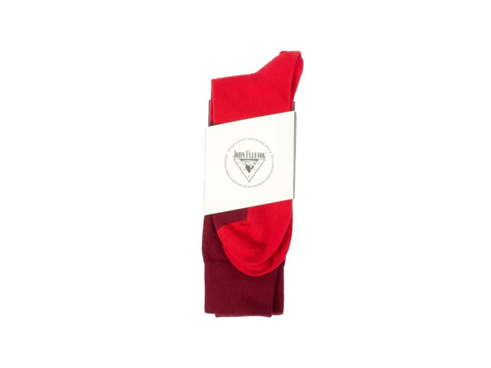 John Fluevog Theo - Pink/Red | Fun Colourblocked Socks