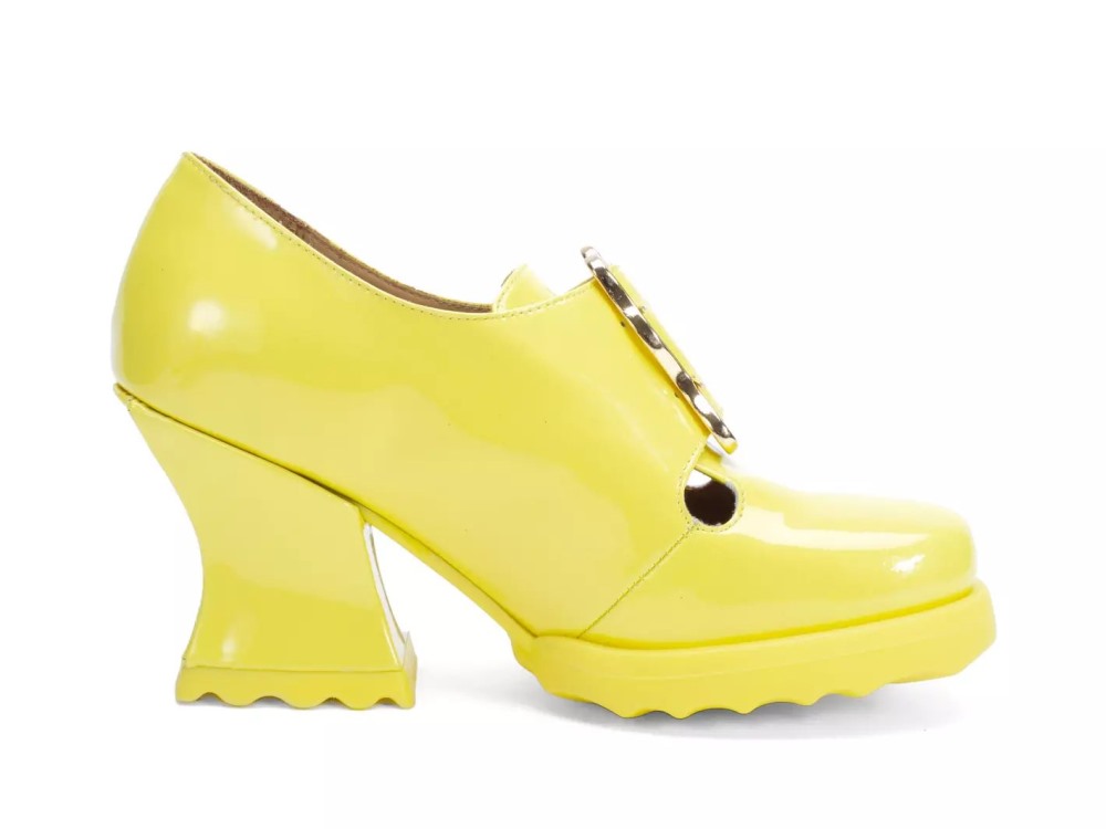 John Fluevog Sosta - Yellow | Mary Jane Heels with a Buckle