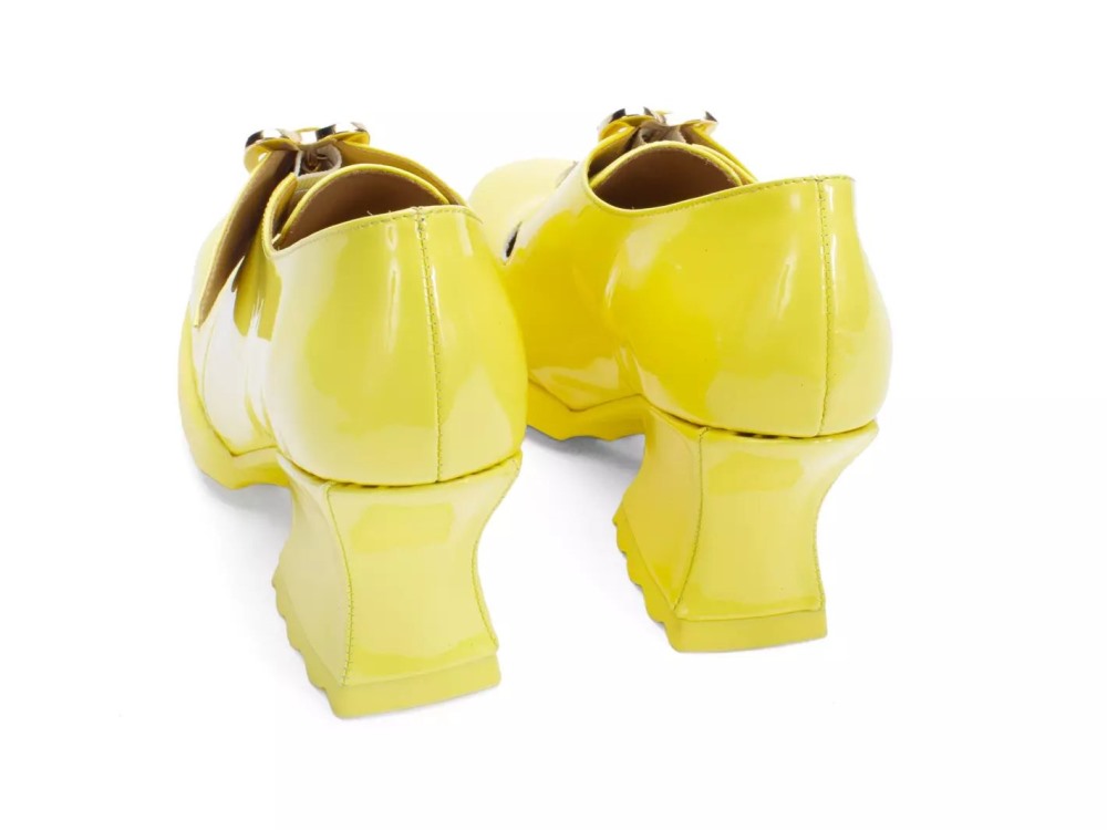 John Fluevog Sosta - Yellow | Mary Jane Heels with a Buckle