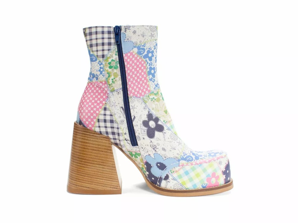John Fluevog Chantal - Patchwork | Zip-Up Ankle Boots