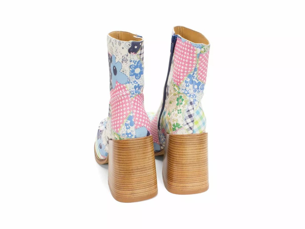 John Fluevog Chantal - Patchwork | Zip-Up Ankle Boots