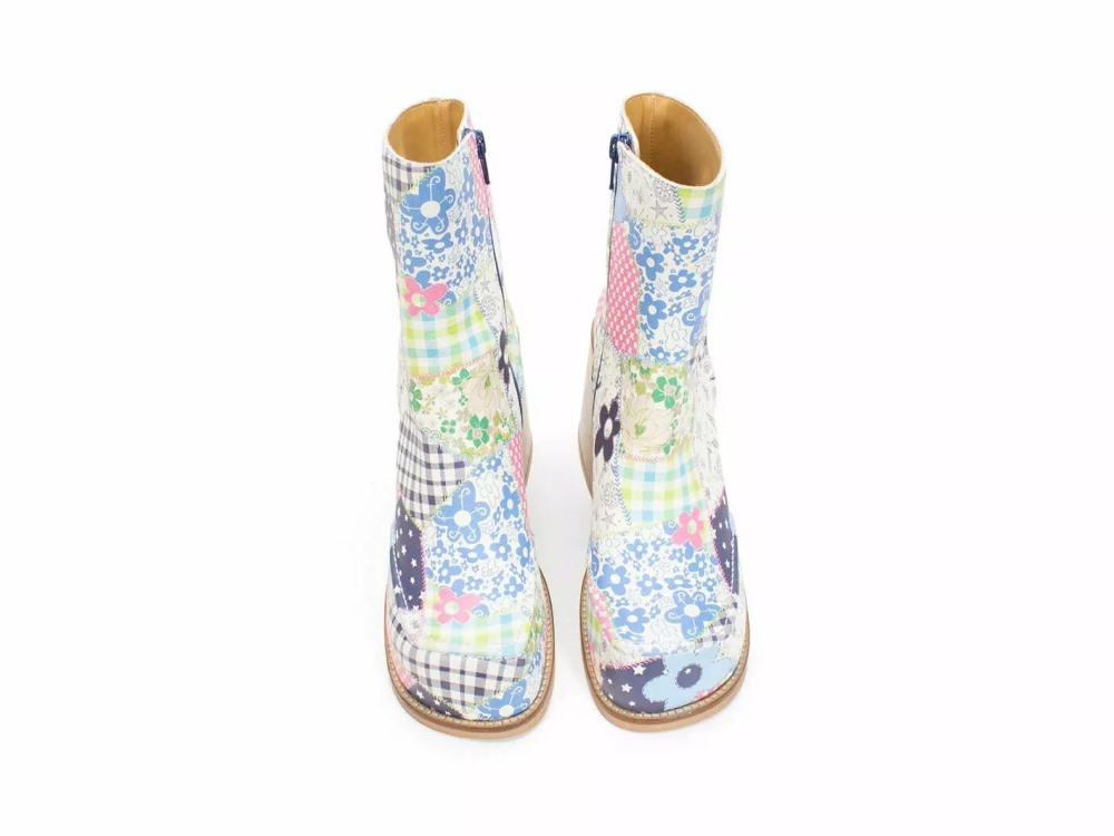 John Fluevog Chantal - Patchwork | Zip-Up Ankle Boots