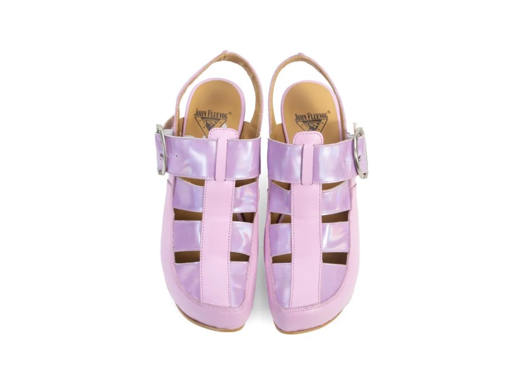 John Fluevog Gator - Purple | Slingback Fisherman Platforms