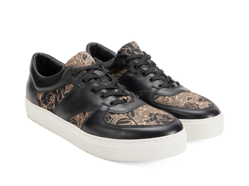 John Fluevog Leeside - Black/Beige | Lace-Up Sneakers