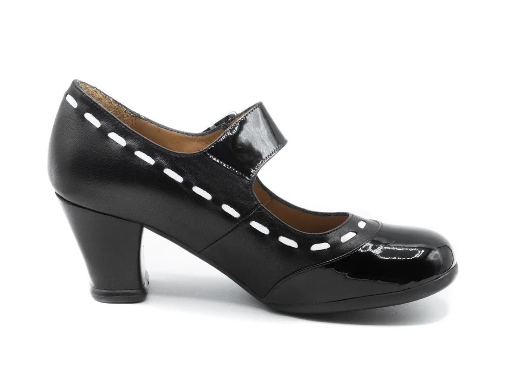 John Fluevog Dr. Henry - Black | Mary Janes with Stitching