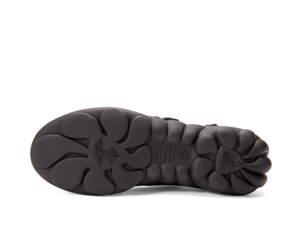 John Fluevog Freight - Black | Strappy Flats With Bow
